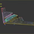 Detailed Deep Blue Stealth Bomber Military Aircraft Model With Realistic Features